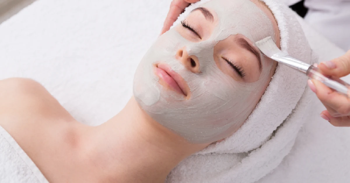 A woman with facial chemical peel treatment in Myrtle Beach, SC